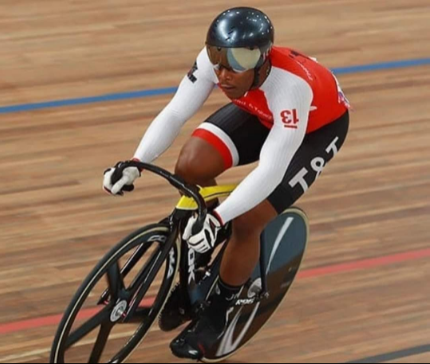 Nicholas Paul won a silver medal in the UCI Track Champions League match-sprint at the Panevezys, Cida Arena in Lithuania. Courtesy Sport Company of T&T