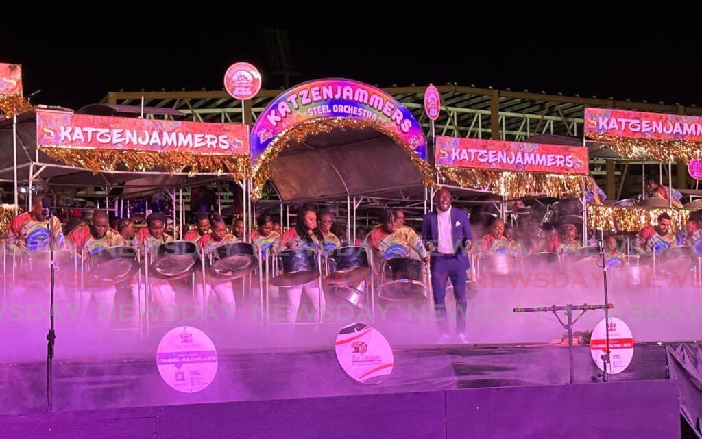 Katzenjammers performs at Panorama small band finals at the Dwight Yorke Stadium, Bacolet. - Photo by Jaydn Sebro (Image obtained at newsday.co.tt)