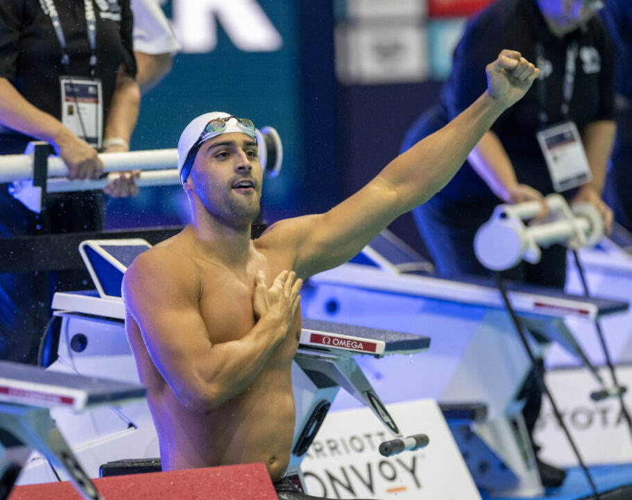 Coming off a record-breaking year, 2023 is Carter's third time winning the Swammy for Male Central American and Caribbean Swimmer of the Year. Current photo via Marcus Chen (Image obtained at swimswam.com)