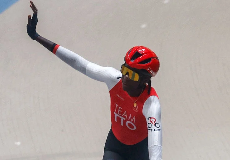 TOP SPOT IN ELIMINATION: Team TTO cyclist  Teniel Campbell. (Image obtained at trinidadexpress.com)