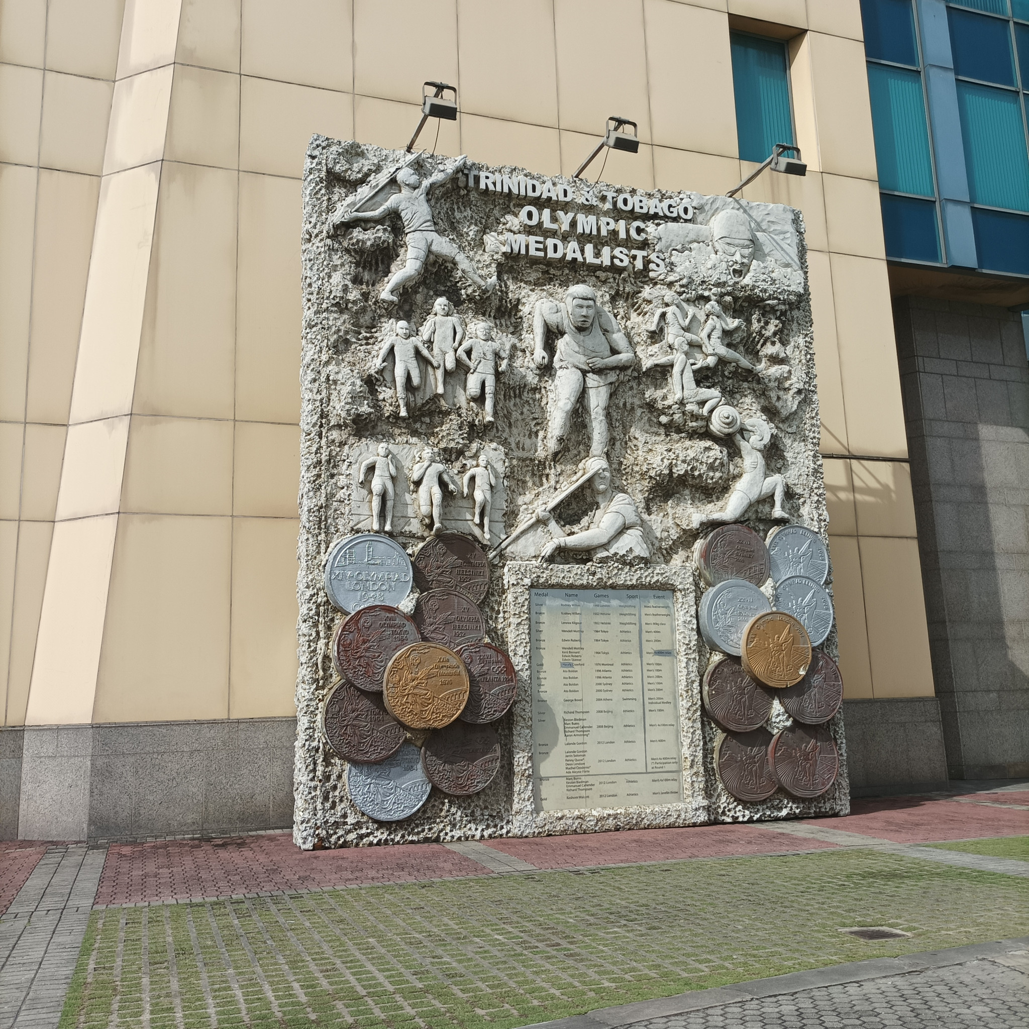 An honours board in Port of Spain commemorates every Olympic medallist from Trinidad and Tobago since the country's debut London 1948 ©ITG (Image obtained at insidethegames.biz)